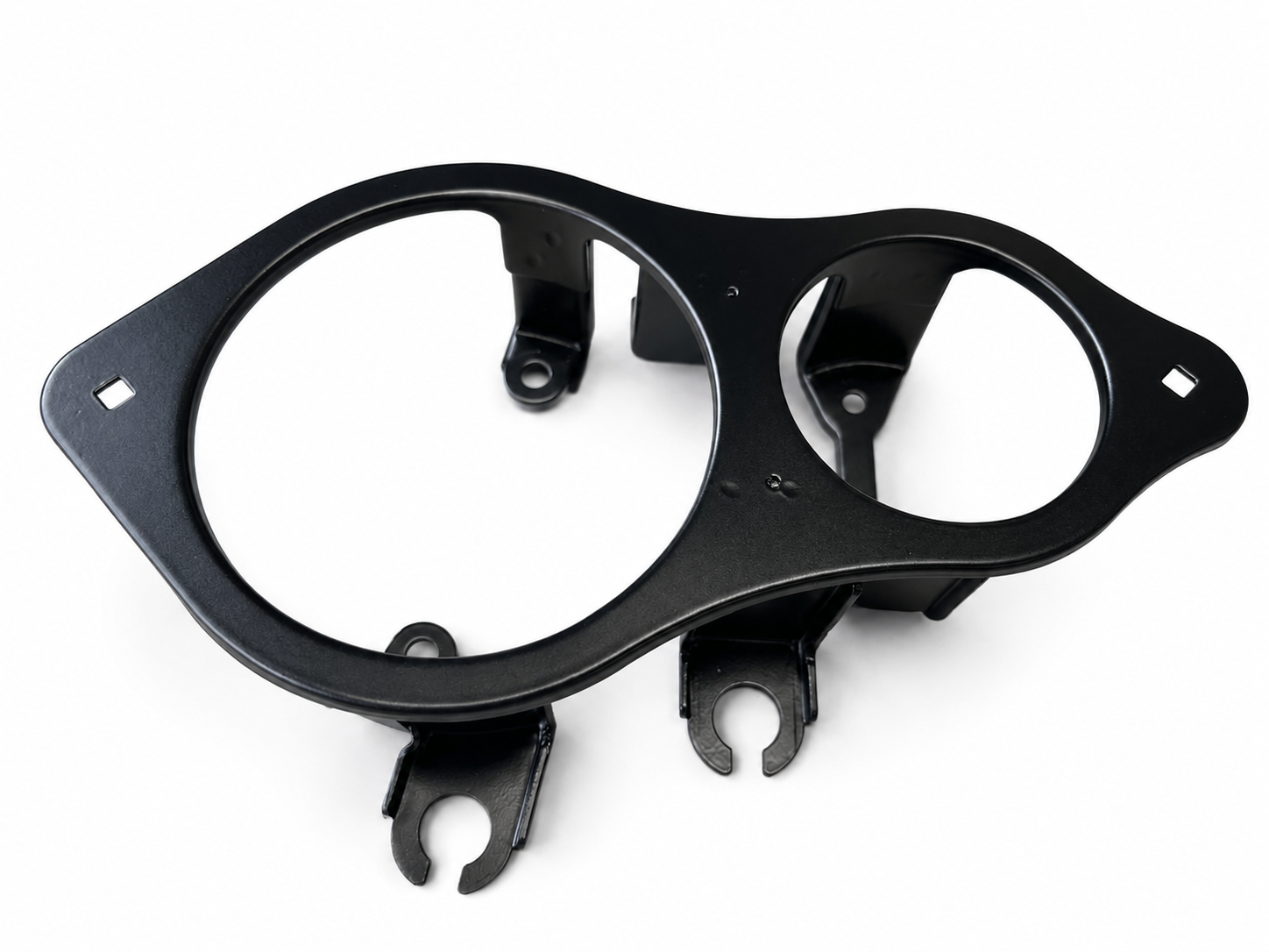 Motorcycle clock surround freshly powder coated in a durable satin black finish